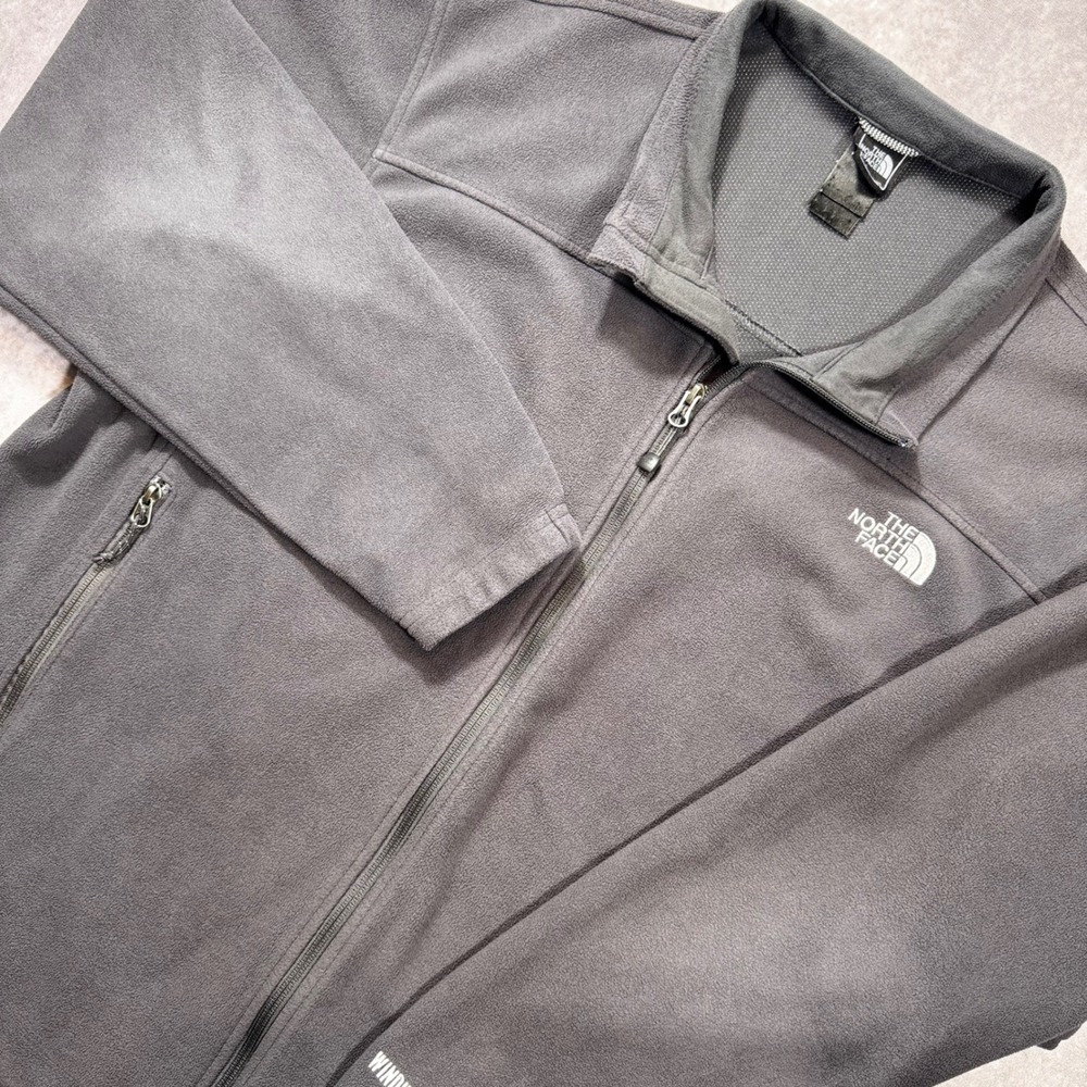 The North Face WindWall Fleece Jacket Mens XL Gray Full Zip Outdoor Layer